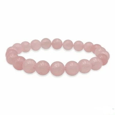 Bracelet en quartz rose 8 mm