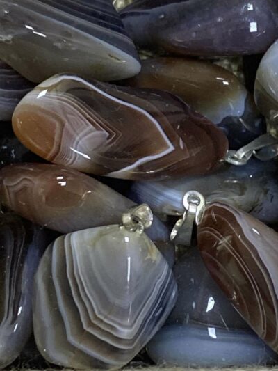 Agate de botswana pendentif